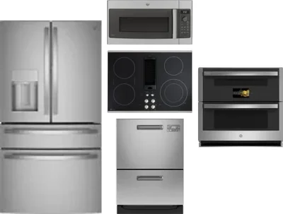 5 Piece Package Includes Refrigerator, Cooktop, Wall Oven, Microwave And Dishwasher